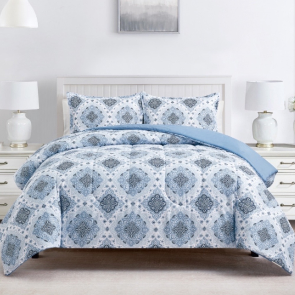 Sunham Willoughby Reversible 3-Pc. Comforter Sets - Blue NWT